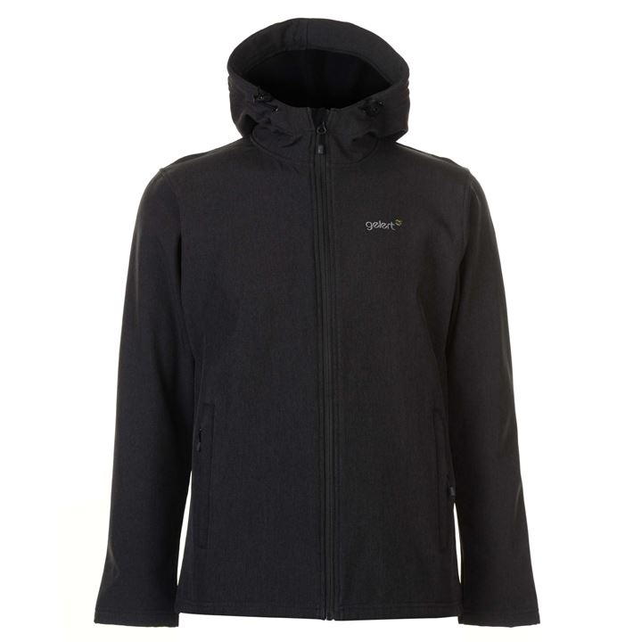 Gelert Softshell Hooded Jacket Mens DkCharcoal Marl AT0176